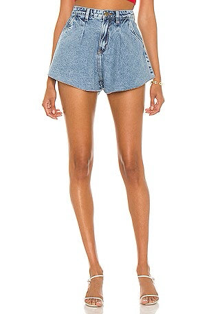 NWT Iorane x Revolve Light Wash Blue Jean Shorts Wmns Sz L Raw Cut Hem
