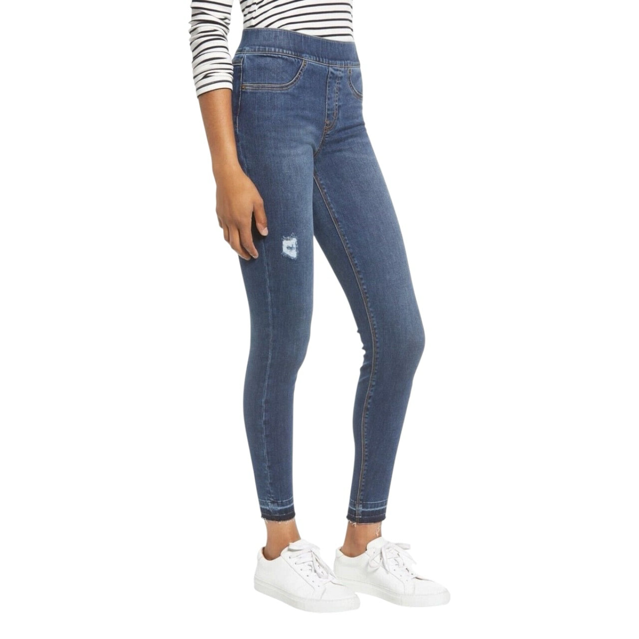 Spanx Blue 20203R Distressed Ankle Skinny Women Jeans Sz M NWT