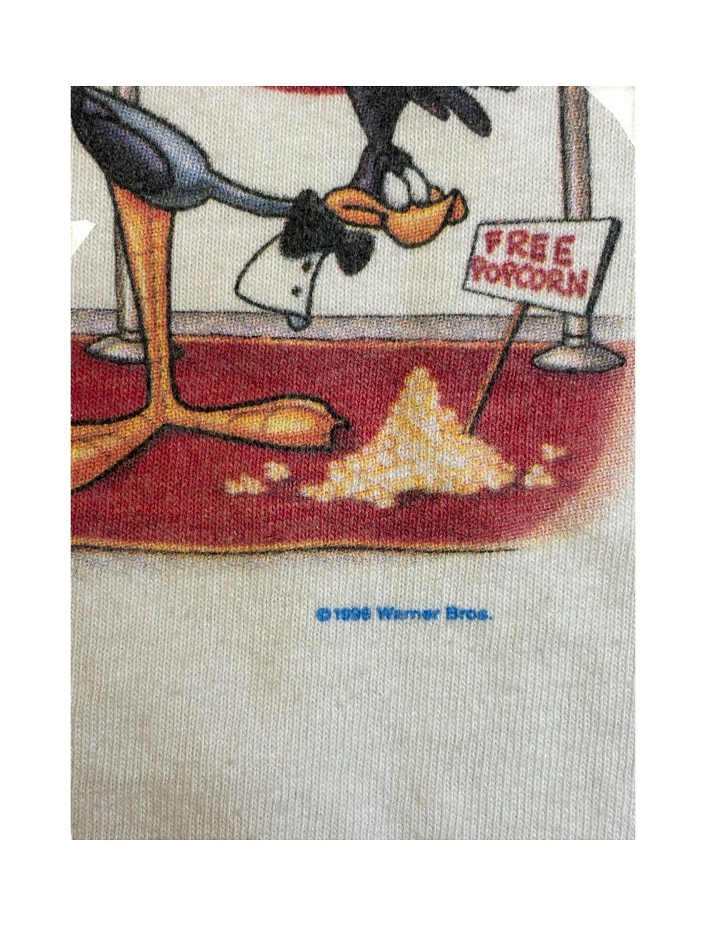Vtg Q-Tees 1996 Looney Tunes Space Jam Promo SS White T-Shirt Mns Sz XL Warner B