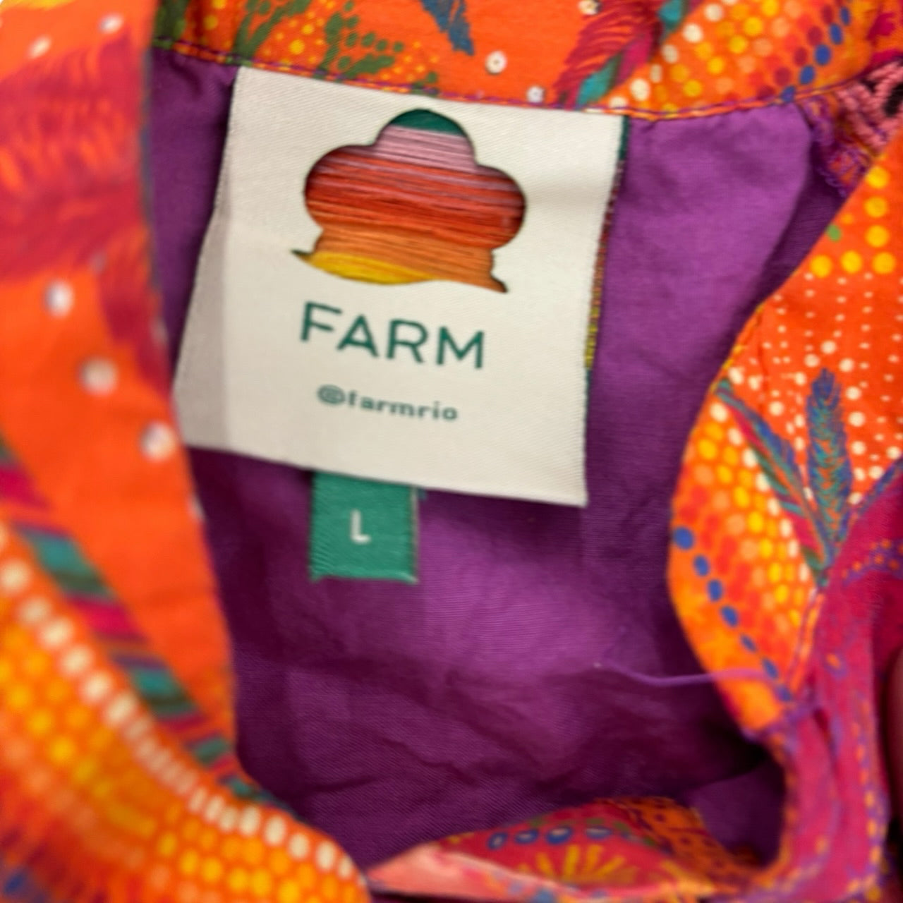 Farm Rio Colorful Full Button Women Midi Dress Sz L