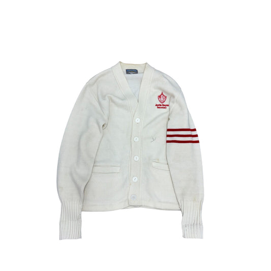 VTG Andrew Rohan White College Varsity Cardigan Sz S