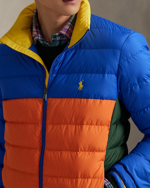NWT Polo Ralph Lauren The Colden Packable Colour-Block Mns Sz L Puffer Jacket