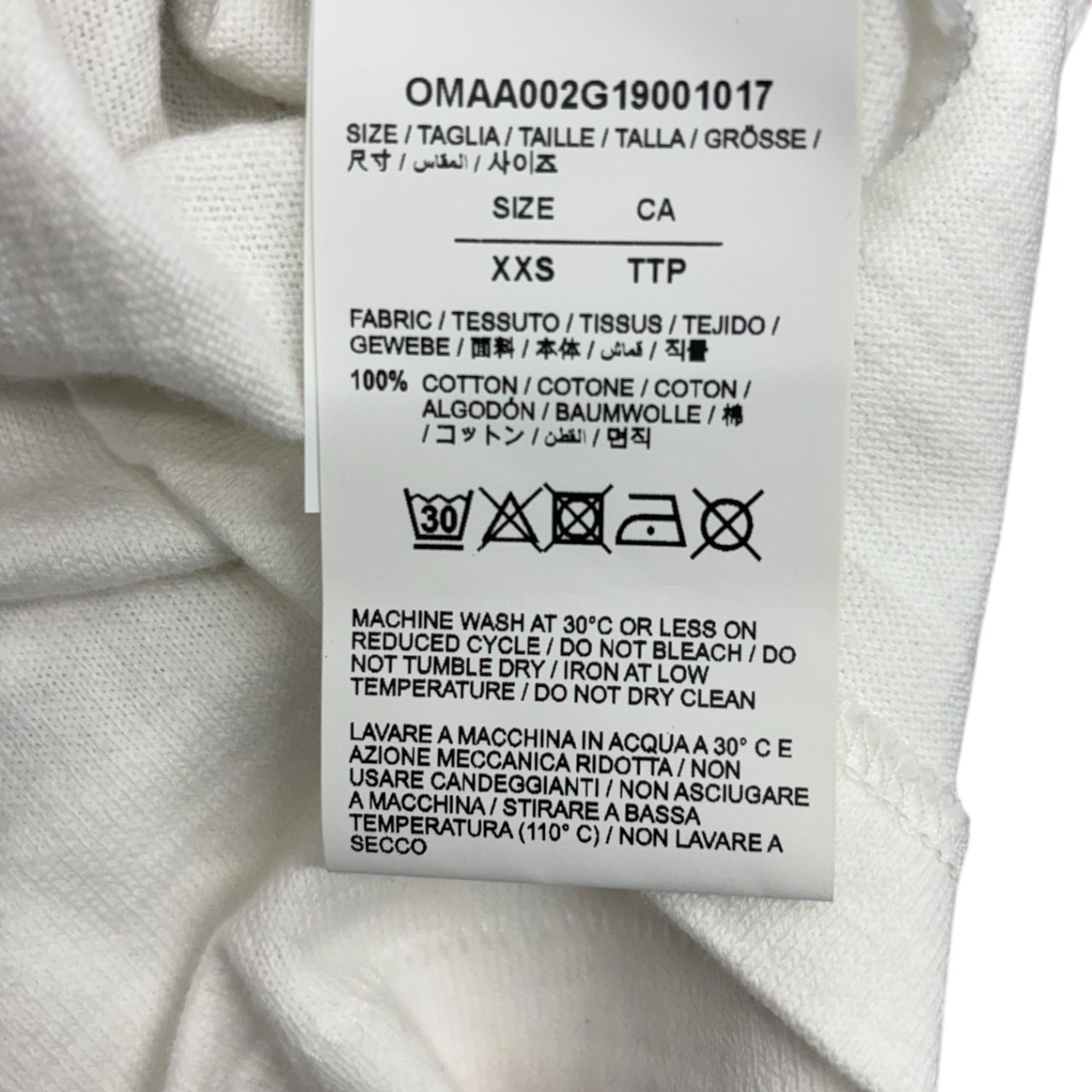 NWT SS18 Off-White Mona Lisa Temperature Graphic White Shirt Sz XXS