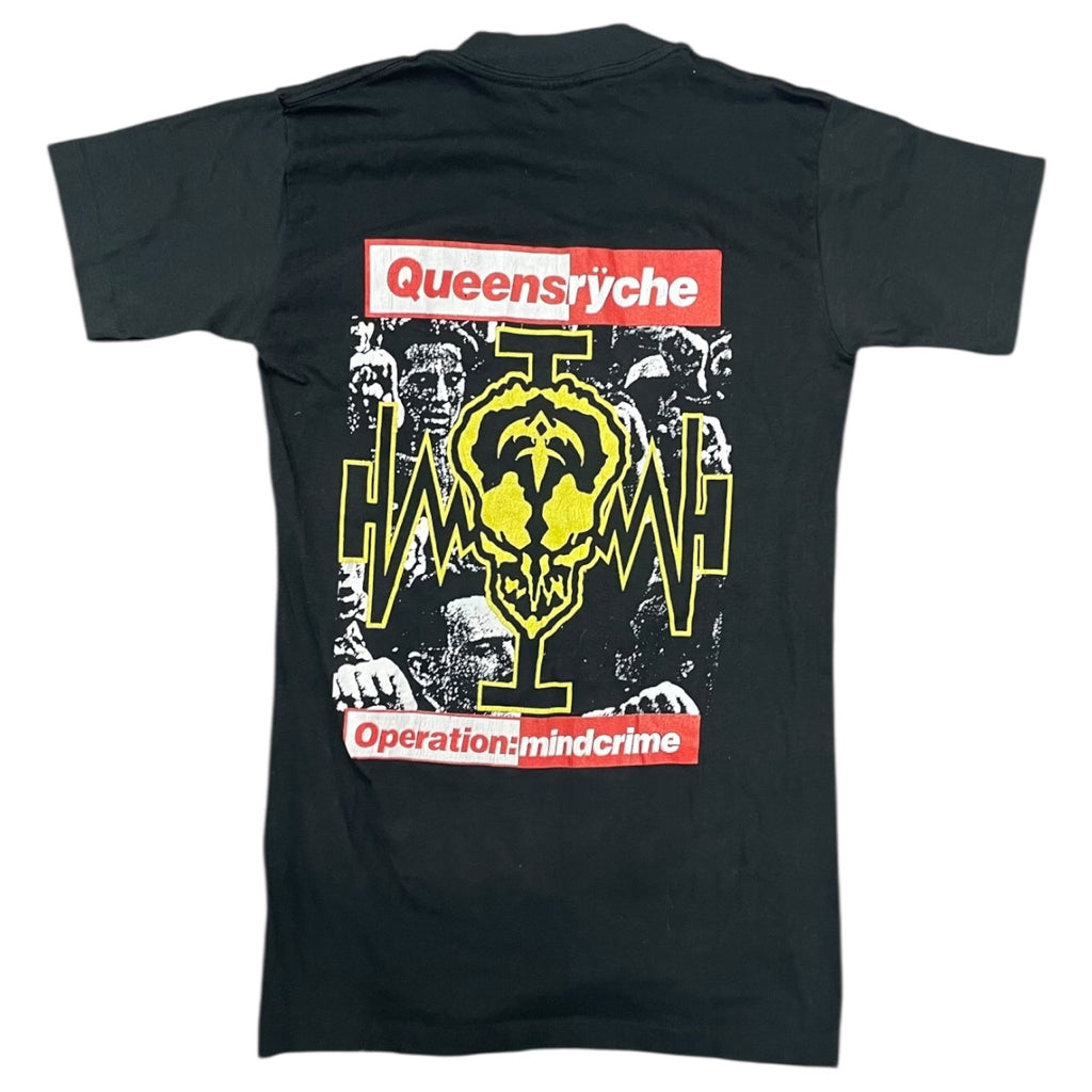 VINTAGE Handtex Made In USA 1988 Queensryche Black Graphic Shirt Men Sz S