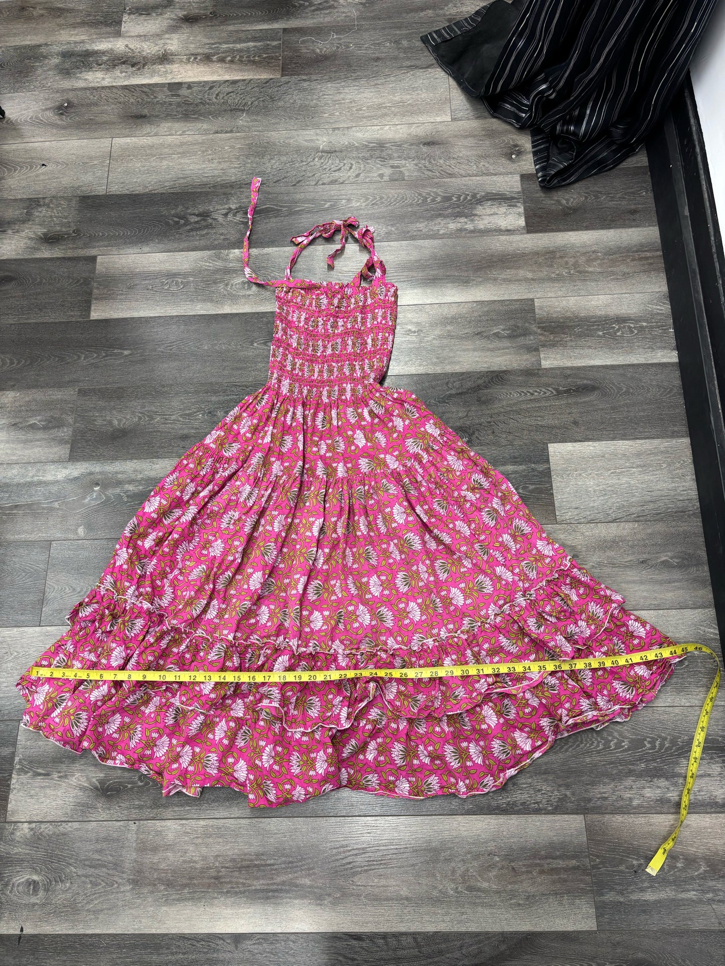 CB Positano Pink Floral Flowy Women Maxi Dress Sz S