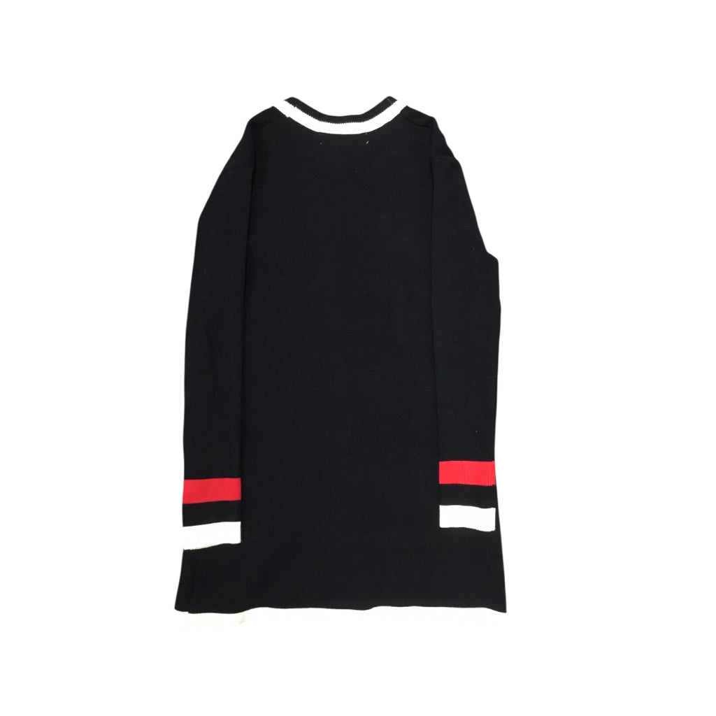 Zara Black Knit White Constrasting Pearl Button Women Cardigan Sz S NWT