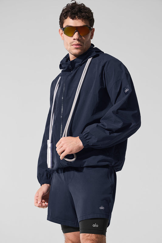 NWT Alo Yoga Vantage Nylon Ripstop Mns Sz M Navy Track Jacket