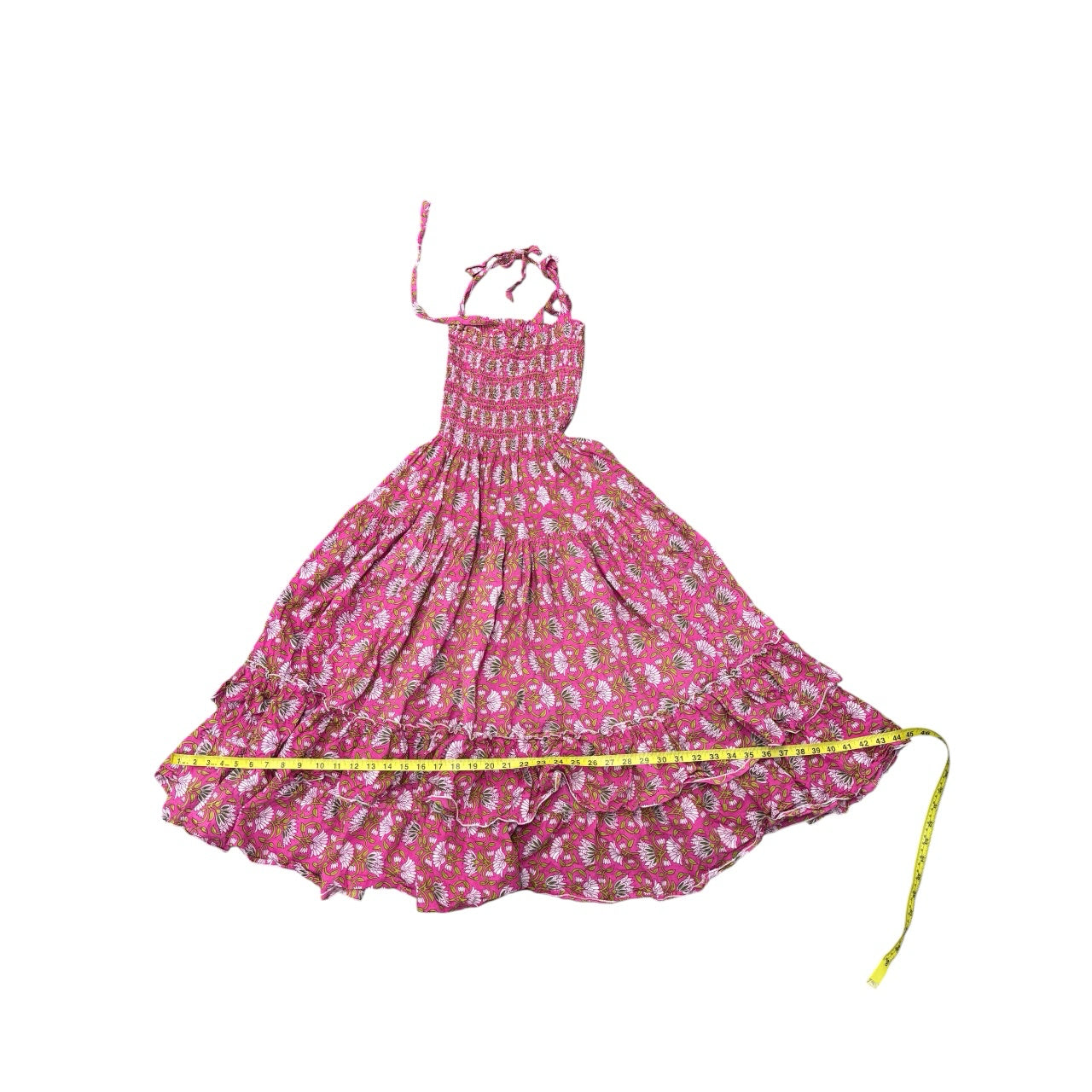 CB Positano Pink Floral Flowy Women Maxi Dress Sz S