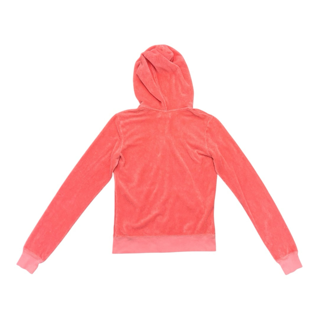 Pink Juicy Couture Vintage Made In USA Velour Zip Up Hoodie Sz M