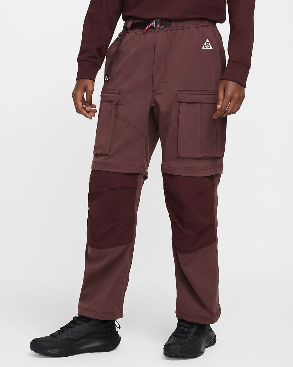 NWT Nike ACG "Smith Summit" Men's Convertible Cargo Pants Burgundy Crush Mns Sz XL