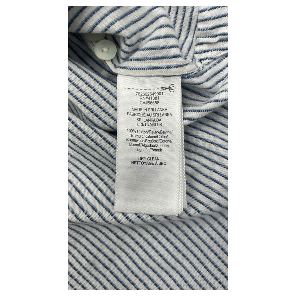 RRL Double RL Ralph Lauren White Blue Striped Long Sleeve Button Shirt Mens Sz M
