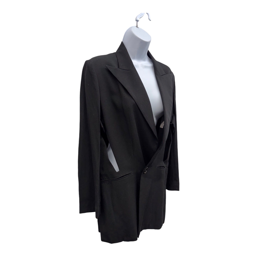 YOHJI YAMAMOTO Black Open Side Cut Womens Blazer Jacket Sz 1 XS