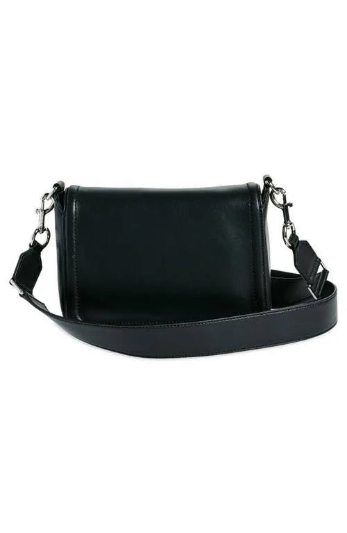Marc Jacobs Black Insignia Logo Full Flap Leather Crossbody Bag