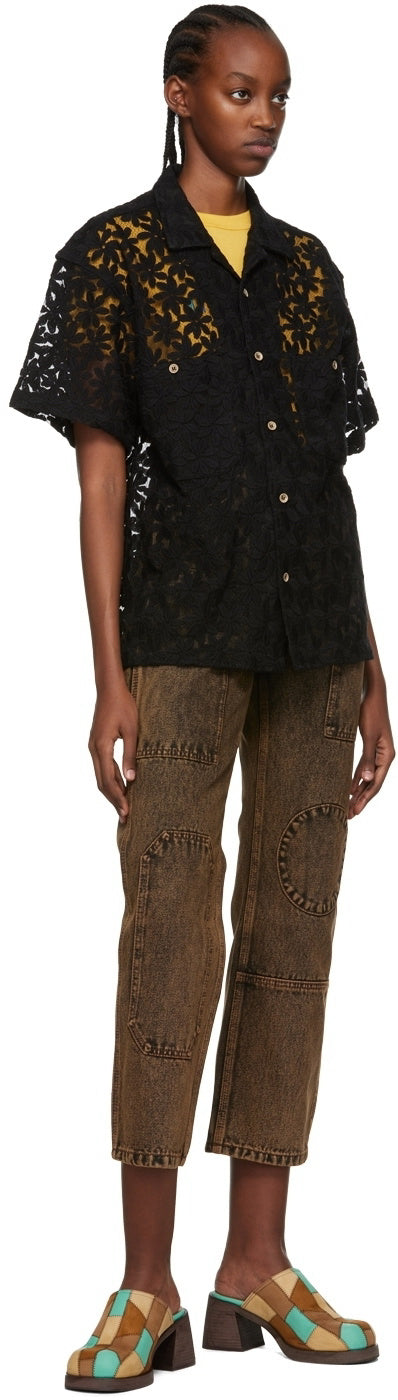 Andersson Bell Orange Brown Bauhaus Patchwork Straight Leg Jeans Wms Sz 28
