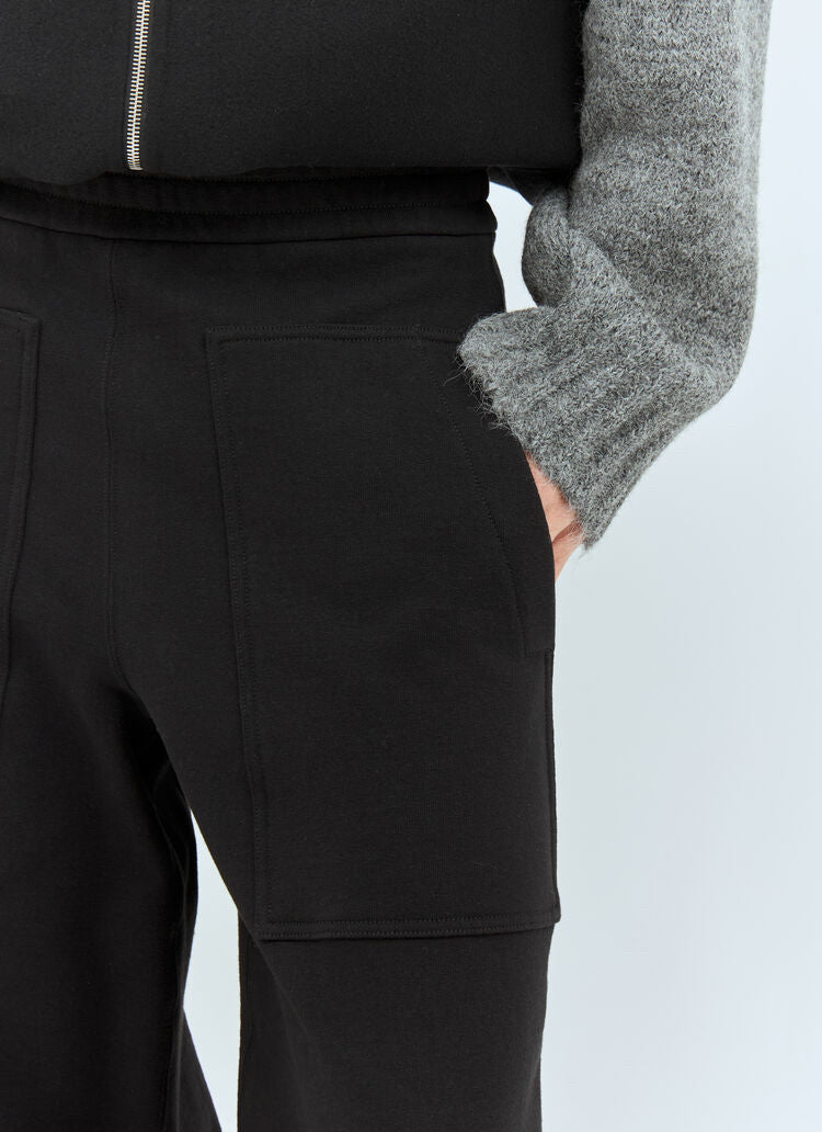 NWT Jil Sander Black Tailored Thick Jersey Wide Leg Pants Mns Sz S