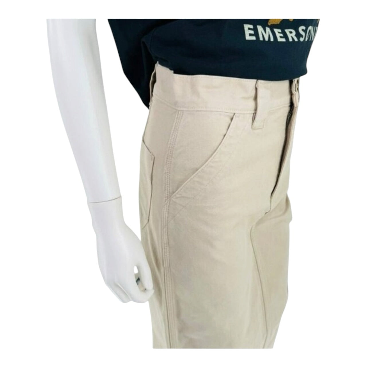 NWT Helsa Workwear Long Y2K Khaki Cream Cotton Casual Tan Maxi Skirt Sz S