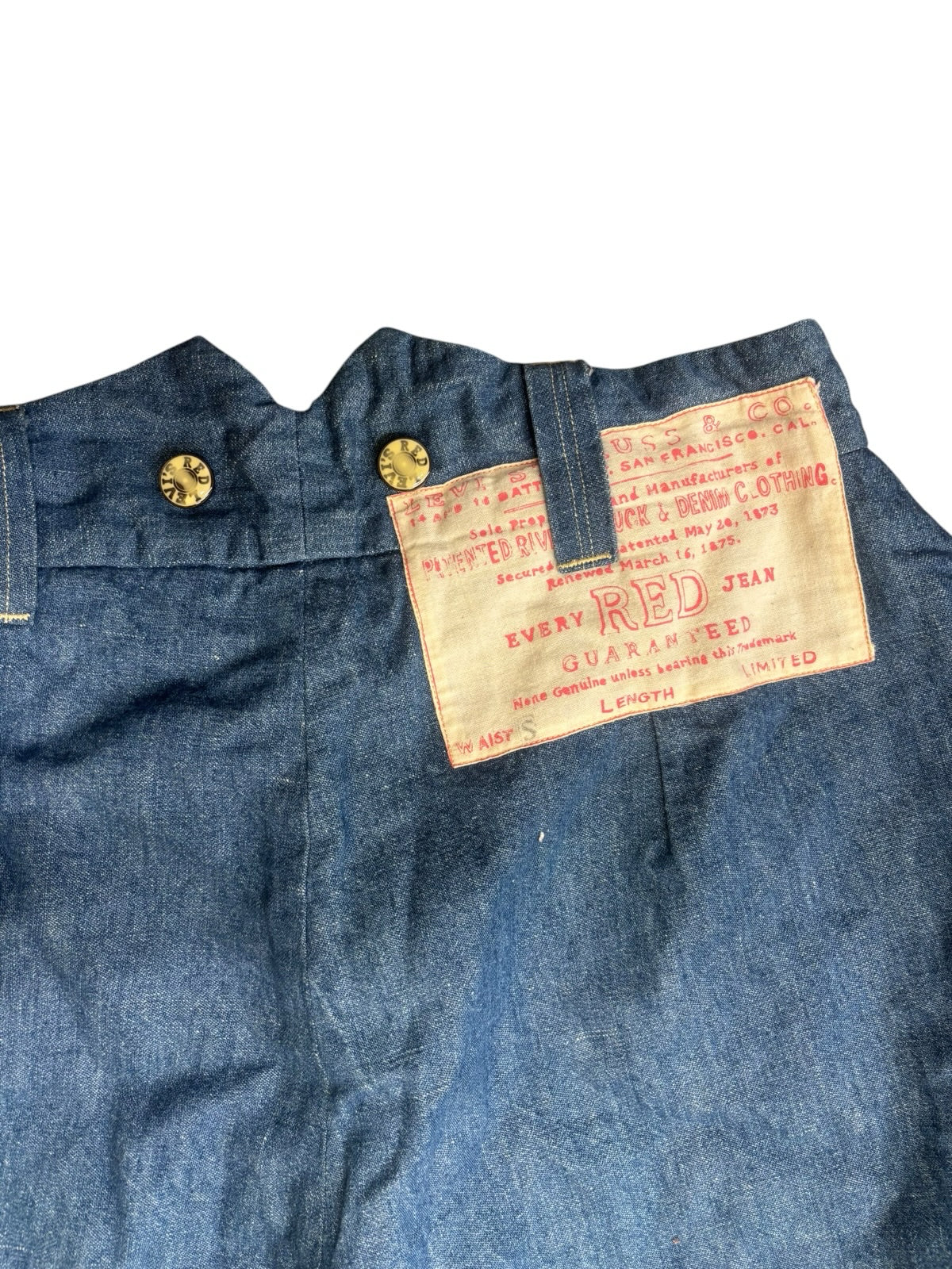 VTG 90s Levi's RED Wide Leg Flared Denim Shorts Culotte Fit Wmns Sample Style