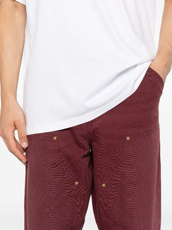 NWT Carhartt WIP Double Knee straight-leg trousers pants Burgundy Men’s 32x32