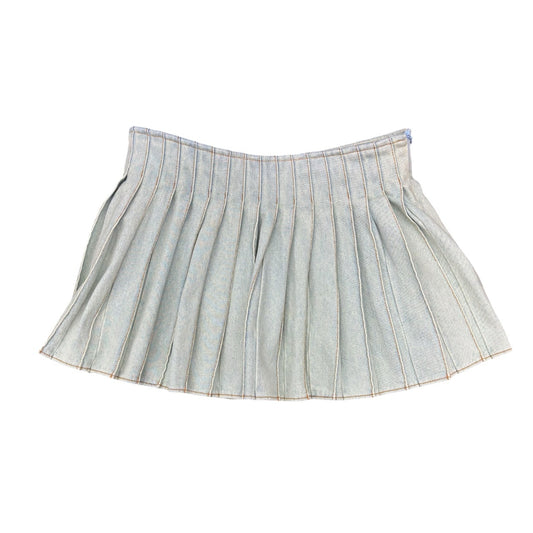SS23 Ami Alexandre Mattiussi Pleated Denim Bleu Javel Mini Skirt Sz 32