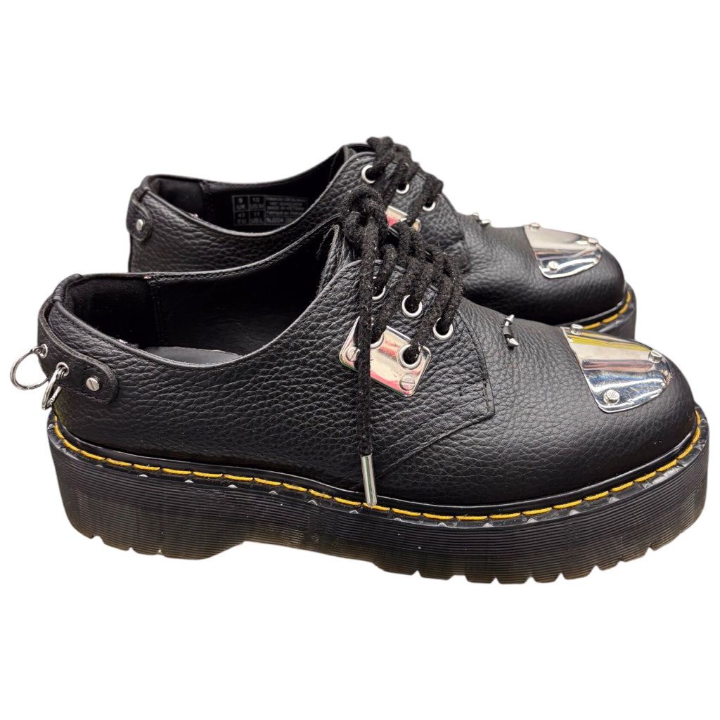 Dr. Martens Mens Black 1461 Piercing Milled Leather Platform Shoes Sz 10