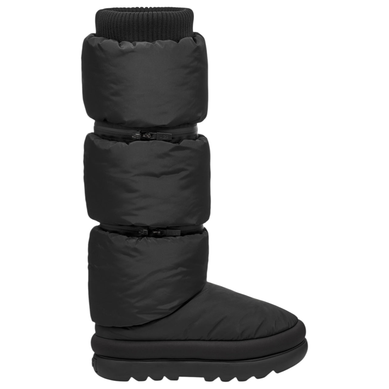 UGG Classic Maxi Ultra Tall Puffer Zipper Black Adjustable Boot NWOB Women Sz 10