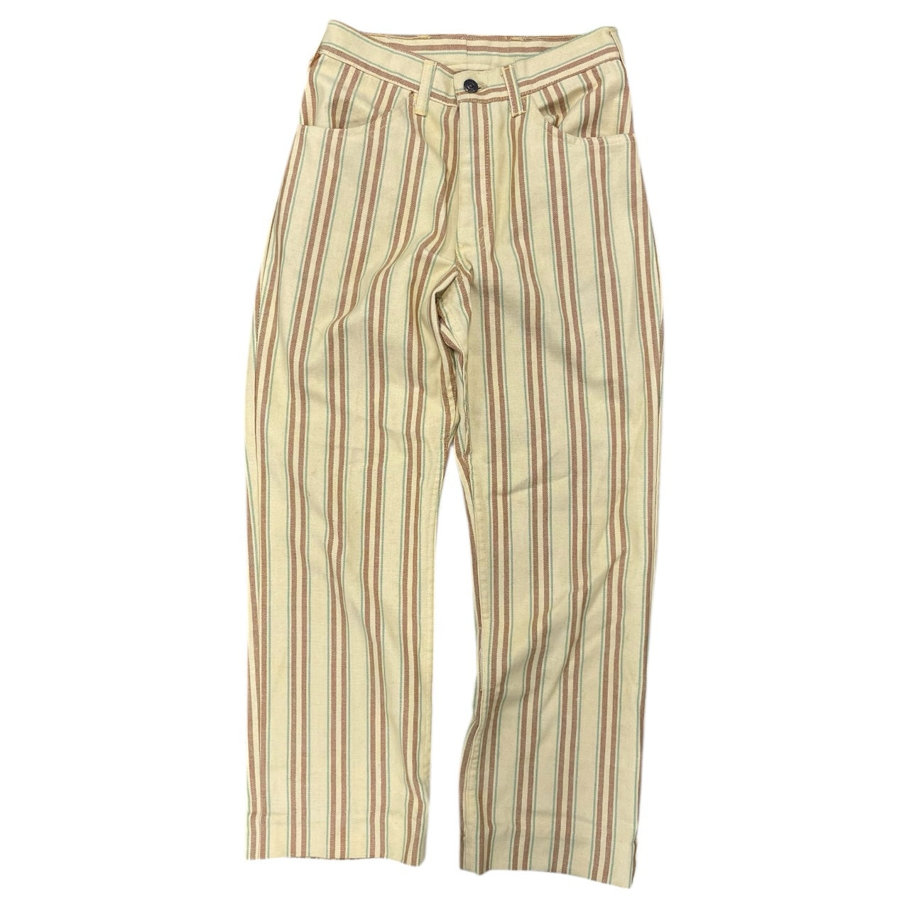 70s Vintage Levi's Sta-Prest Tan Striped Slack Pants Women's Sz 26W