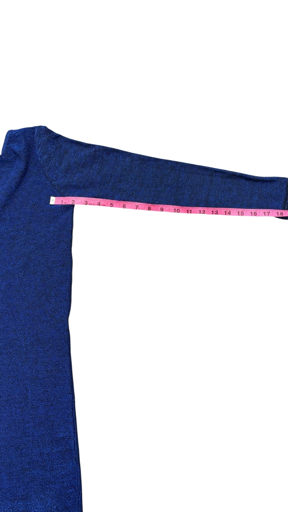 Maje Wmns Navy Blue Scoop Back Paris Griotte Metallic? Knit LS Dress Bleu Azur