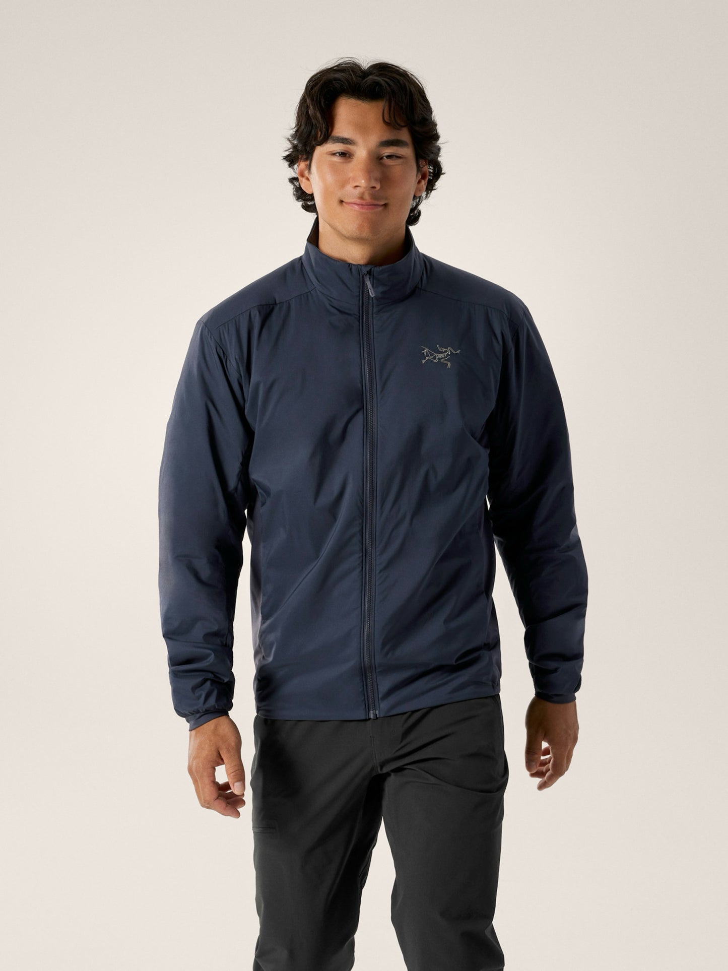 NWT Arc'teryx Mns Sz L Solid Navy Atom Insulated Hiking Jacket Windbreaker