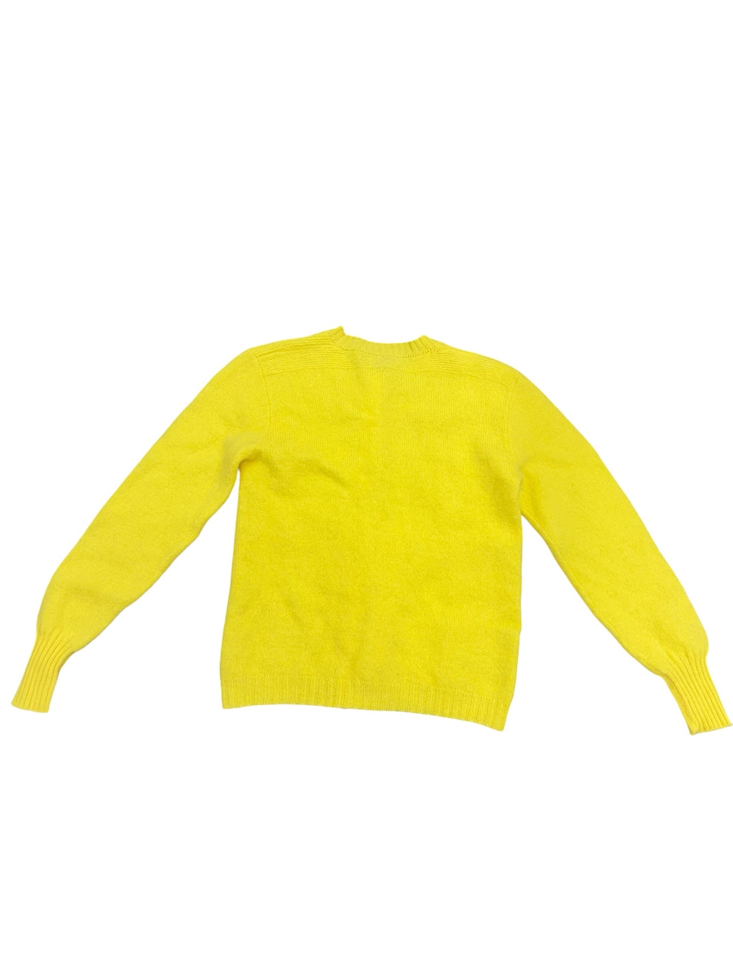 Vintage 50s 60s Garland Sheltie Mist Yellow Cardigan Crew Neck Button Up Sweater