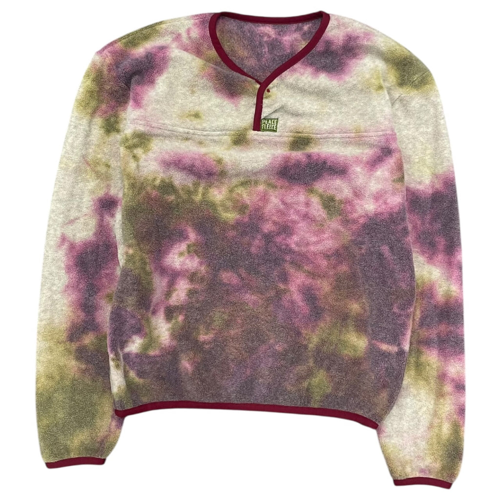 Kapital Peace Fleece Multicolor Purple Green Tie Dye Pullover Sweater Men Sz 3