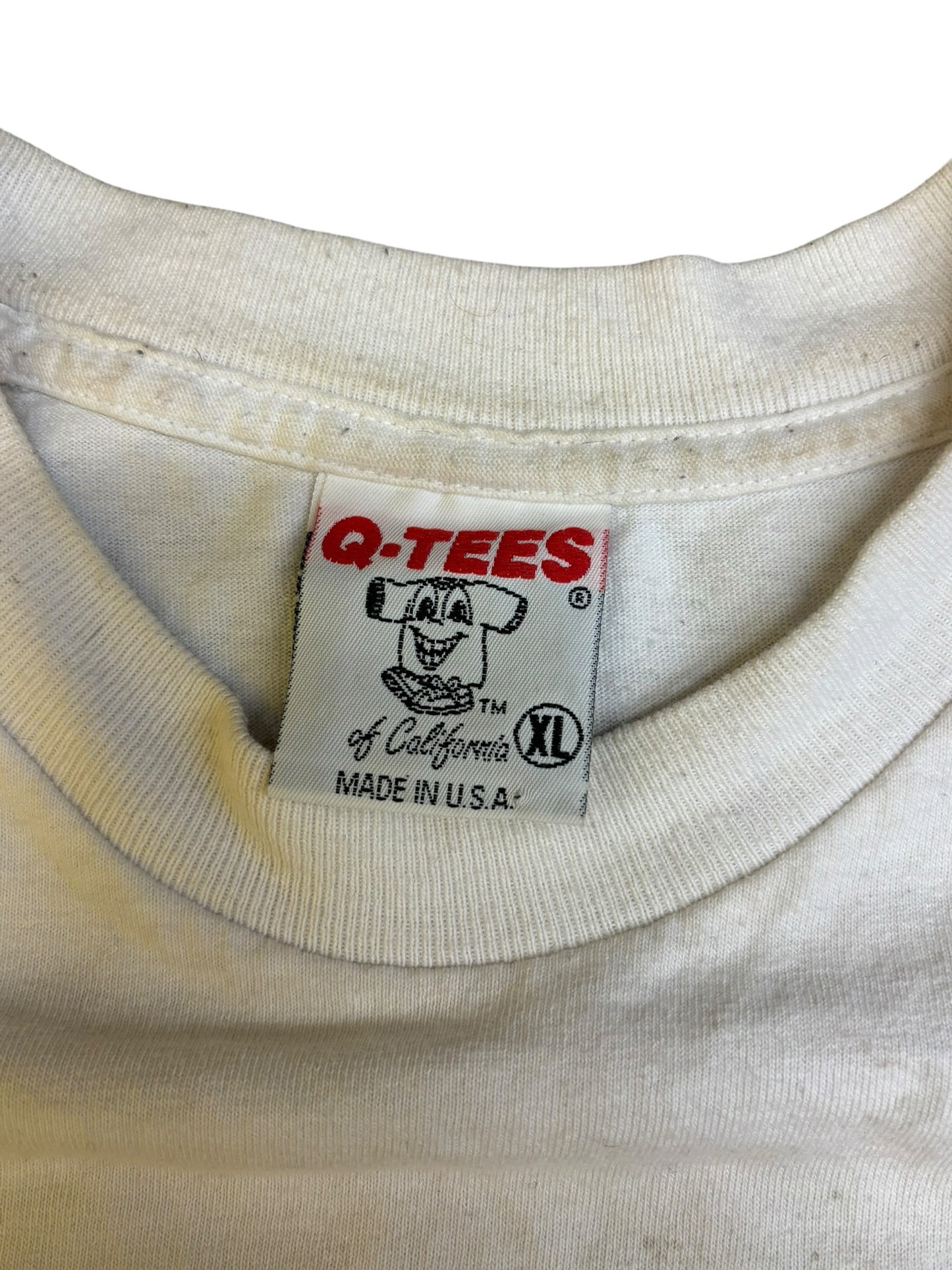 Vtg Q-Tees 1996 Looney Tunes Space Jam Promo SS White T-Shirt Mns Sz XL Warner B