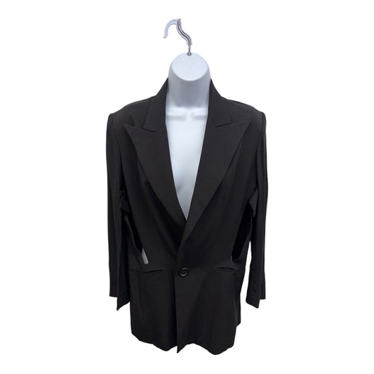 YOHJI YAMAMOTO Black Open Side Cut Womens Blazer Jacket Sz 1 XS