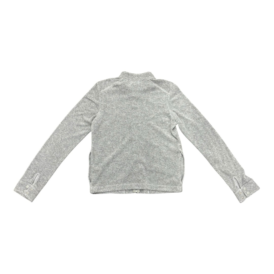 Vintage Juicy Couture Gray Velour Zip Up Biker Sweater Jacket Size M