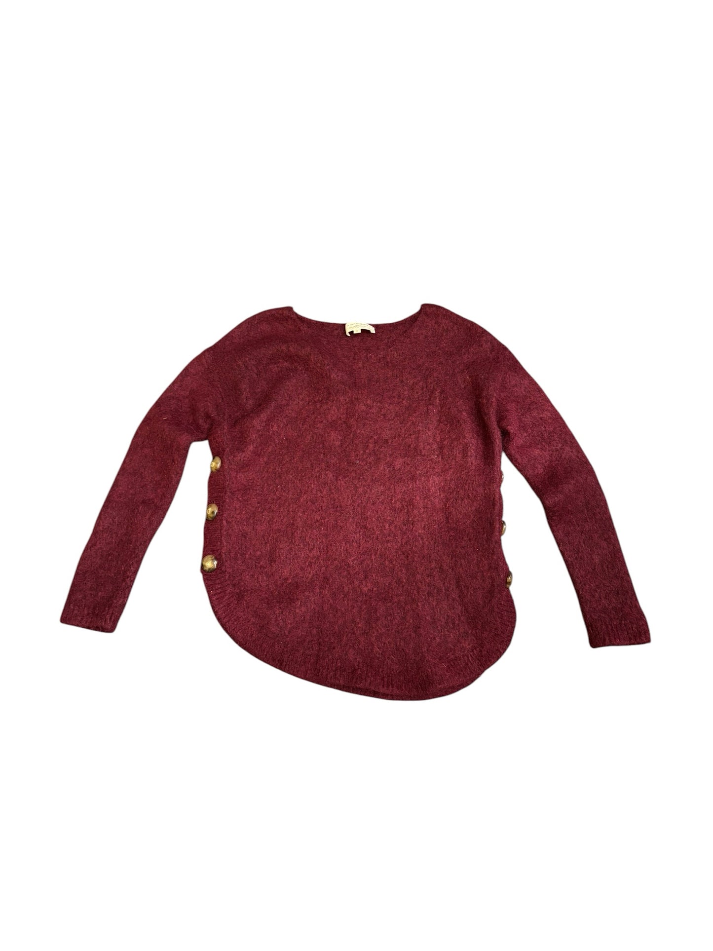 Archived Sezane Paul Sweater Jumper Cranberry Bordeaux Red Wool Kid Mohair Sz M
