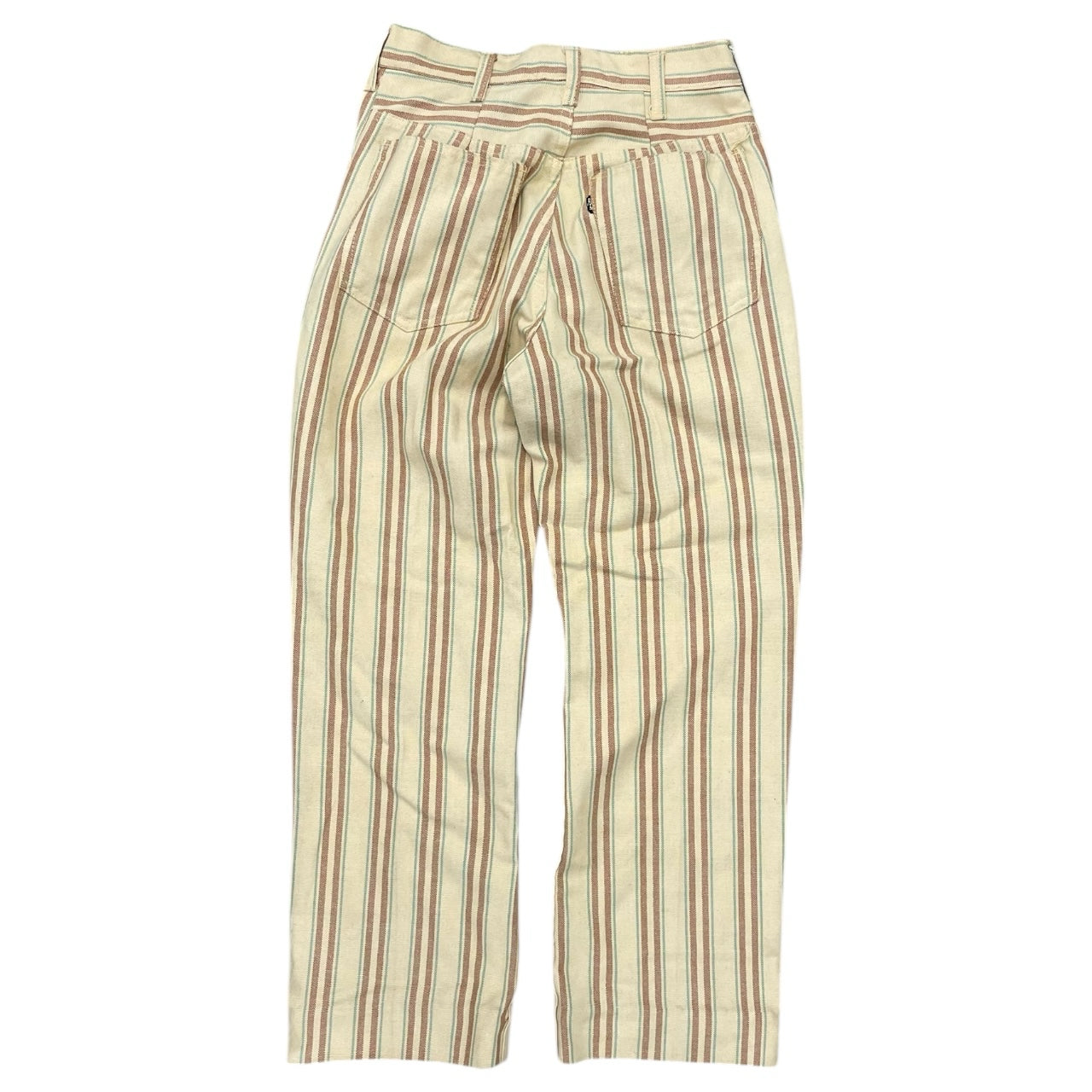 70s Vintage Levi's Sta-Prest Tan Striped Slack Pants Women's Sz 26W