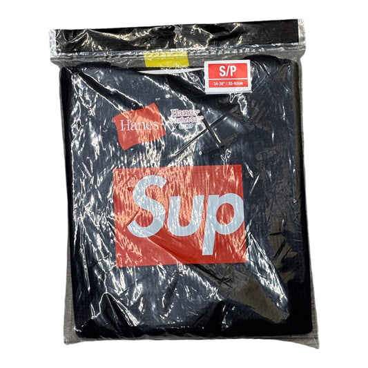 Supreme Hanes Black Thermal Crew One Pack Size Small Streetwear