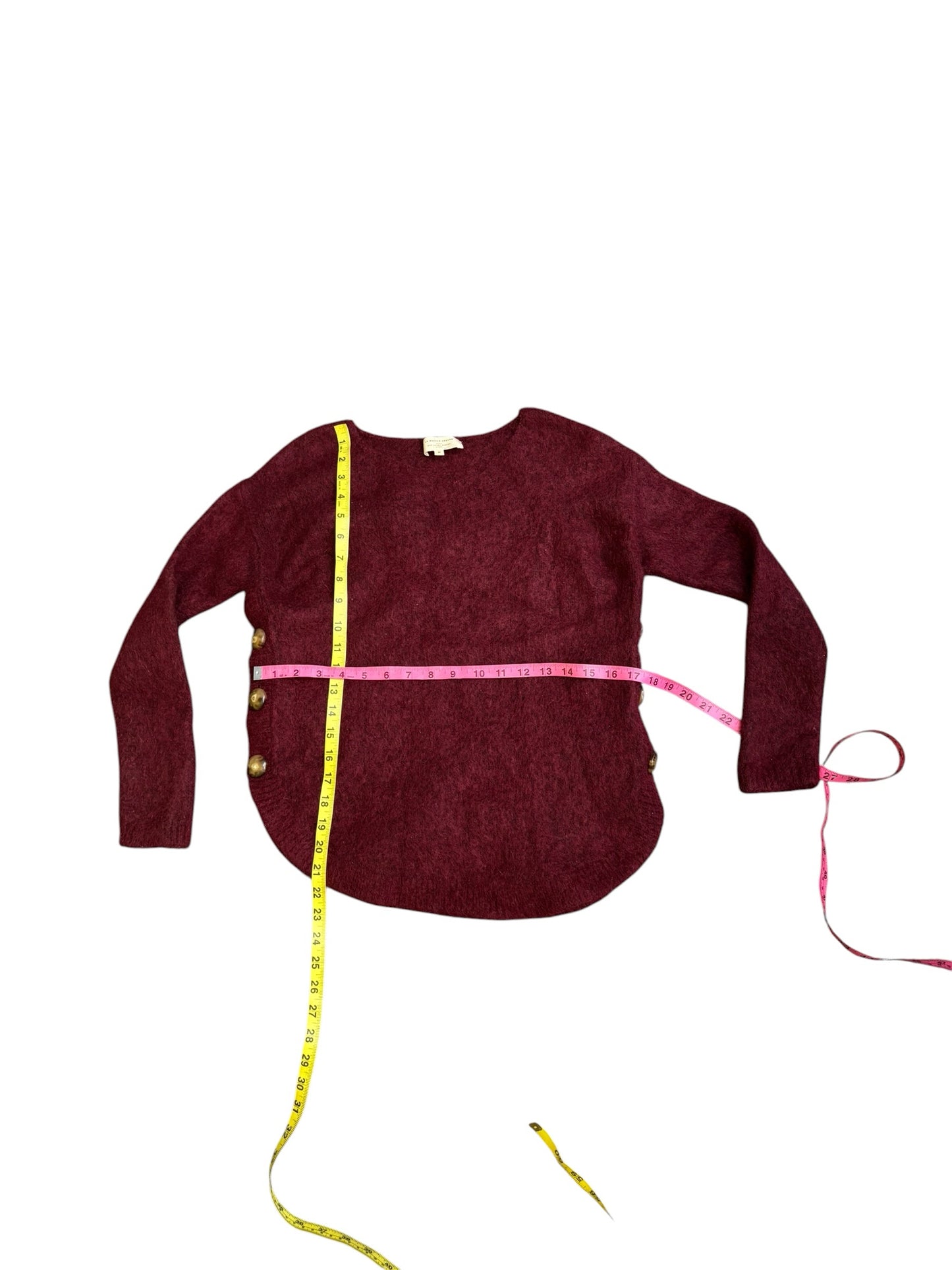 Archived Sezane Paul Sweater Jumper Cranberry Bordeaux Red Wool Kid Mohair Sz M