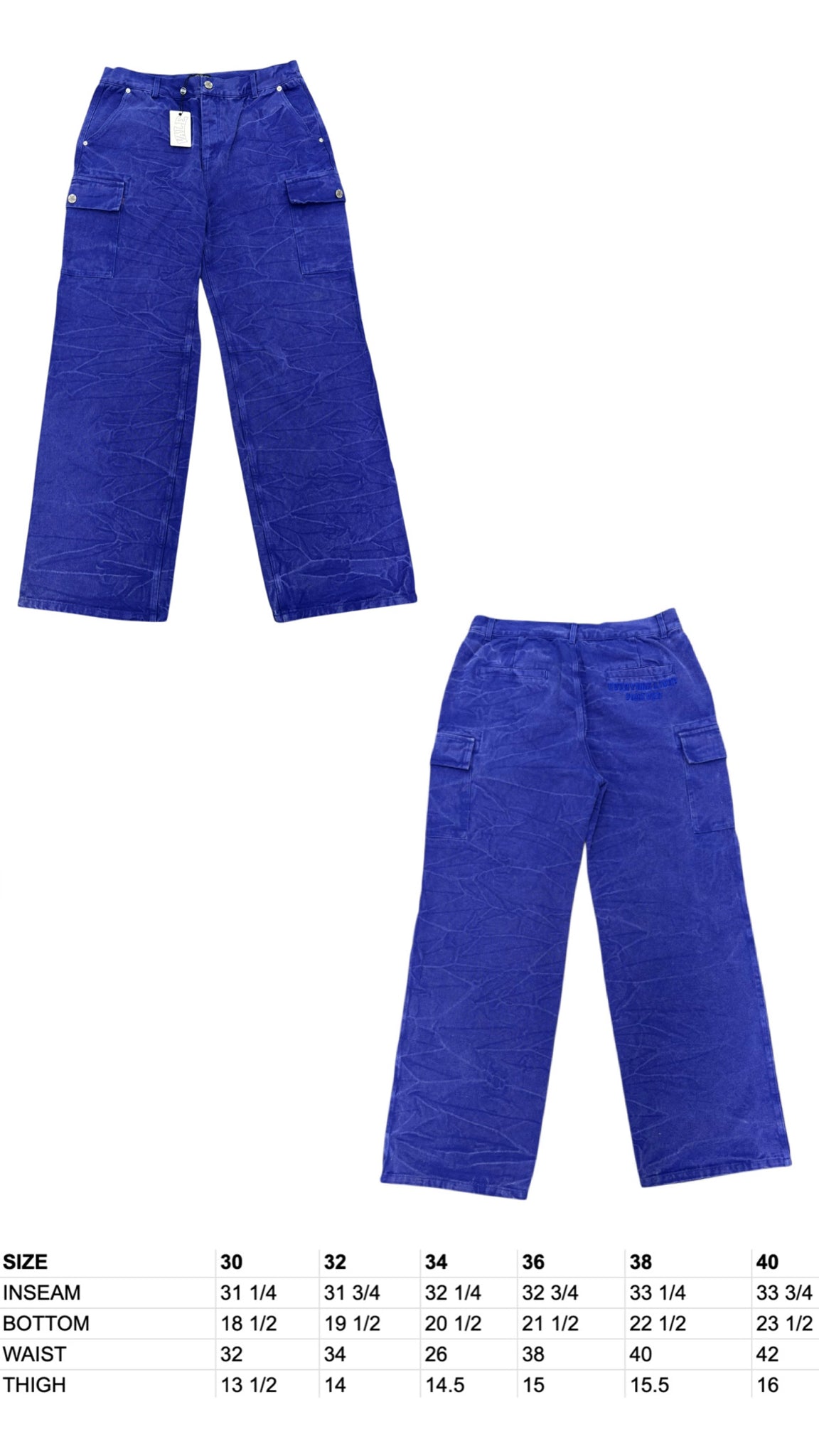 NWT Vale Forever Mns Sz 38  Light Wash Blue Wide Leg Denim Designer Streetwear