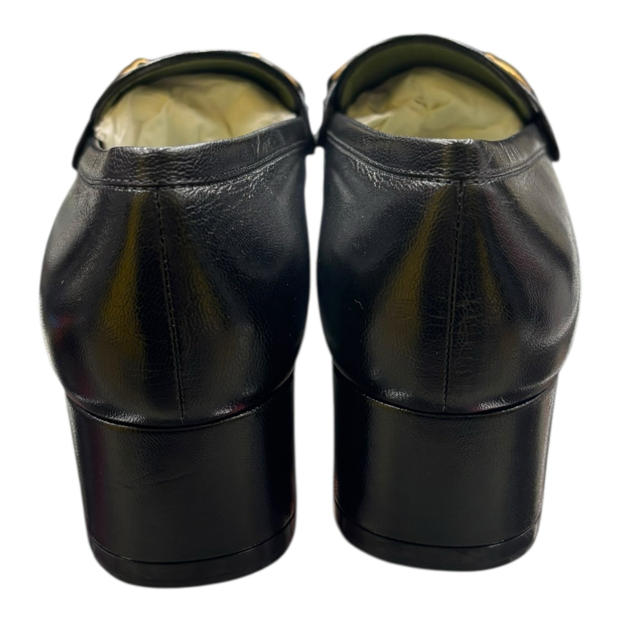 NWB Gucci Houdan 15 Black Horsebit Leather Platform Loafer Wm Sz 36 Block Heel