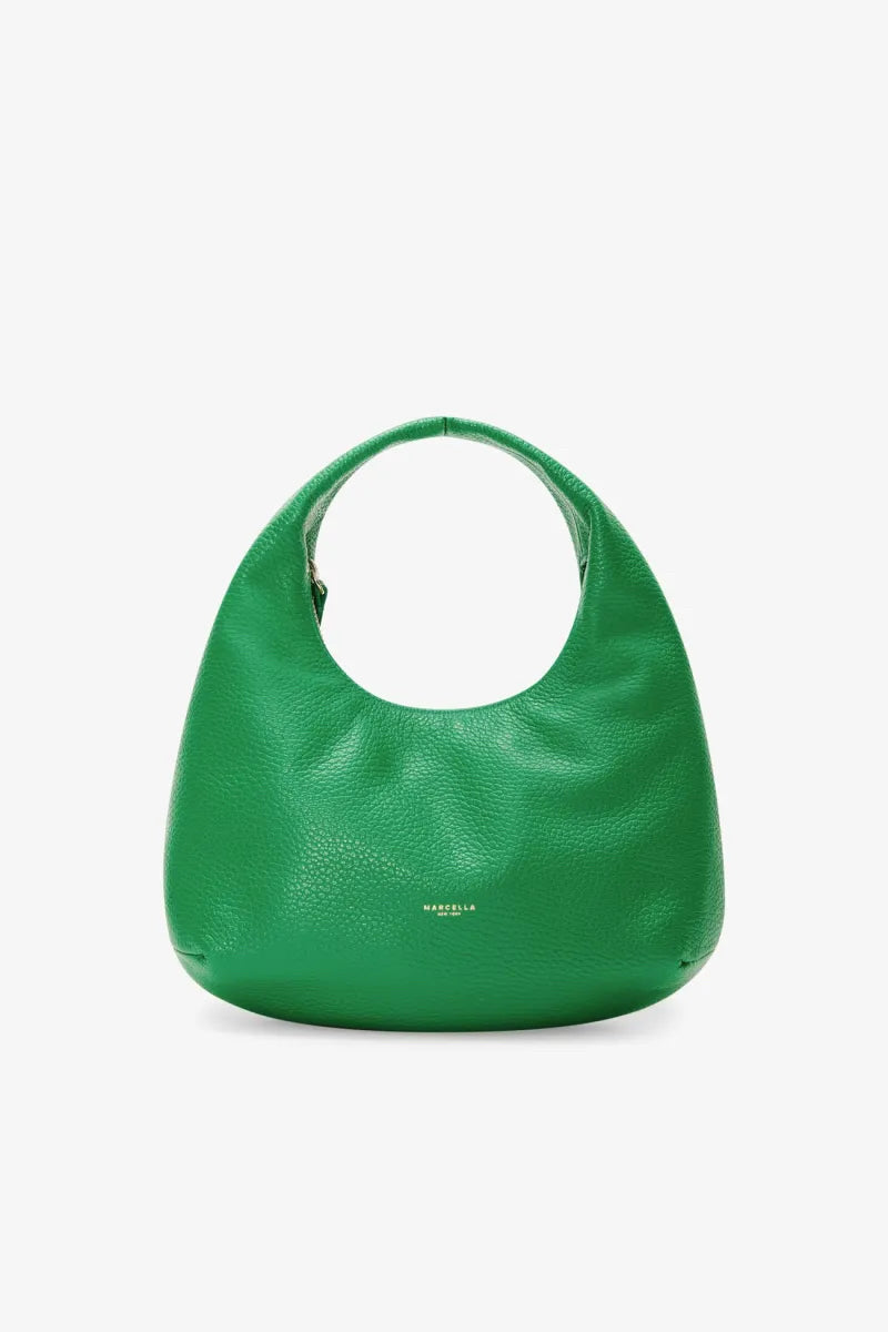 NWT Marcella NYC Grass Green Dylan Top Handle Purse Soft Italian Pebble Leather