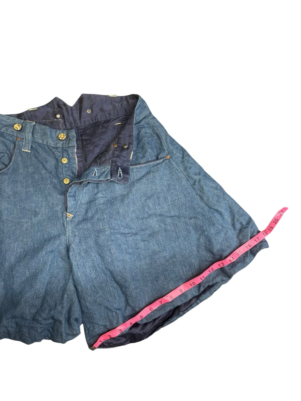 VTG 90s Levi's RED Wide Leg Flared Denim Shorts Culotte Fit Wmns Sample Style