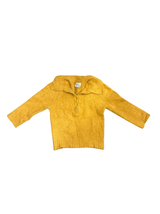 Vintage 50s Garland French Angora Lambswool Sweater Mother Of Pearl Buttons XS