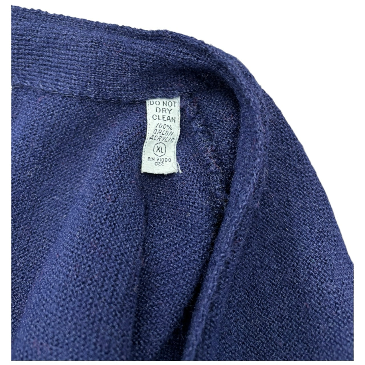 NWB Vintage Izod Lacoste 70s Navy Embroidery Logo Button Cardigan Men Sz XL