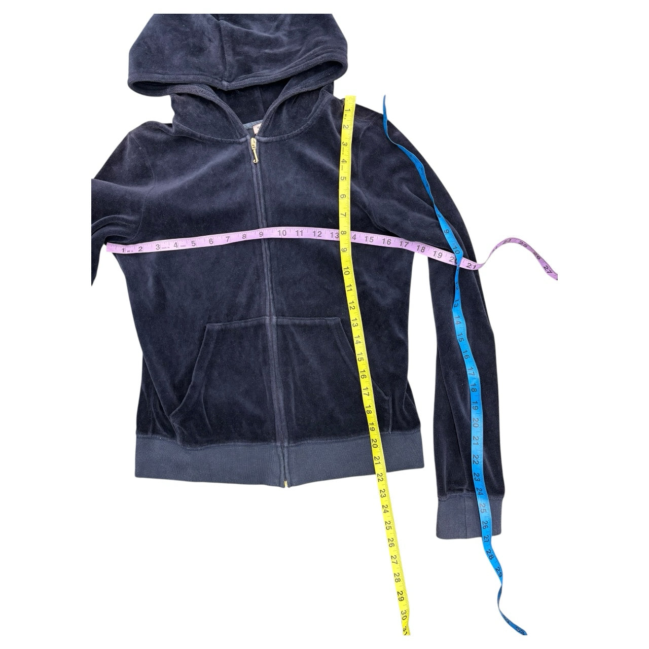 Juicy Couture Dark Blue Wmns Sz L Hooded Jacket