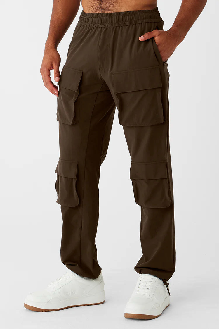 NWT ALO Yoga Cargo Venture Pant sz S Espresso Brown Jogger Running Workout