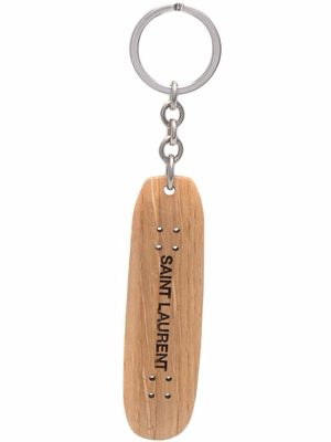 Saint Laurent Wooden Brass Skateboard Keychain Accessories