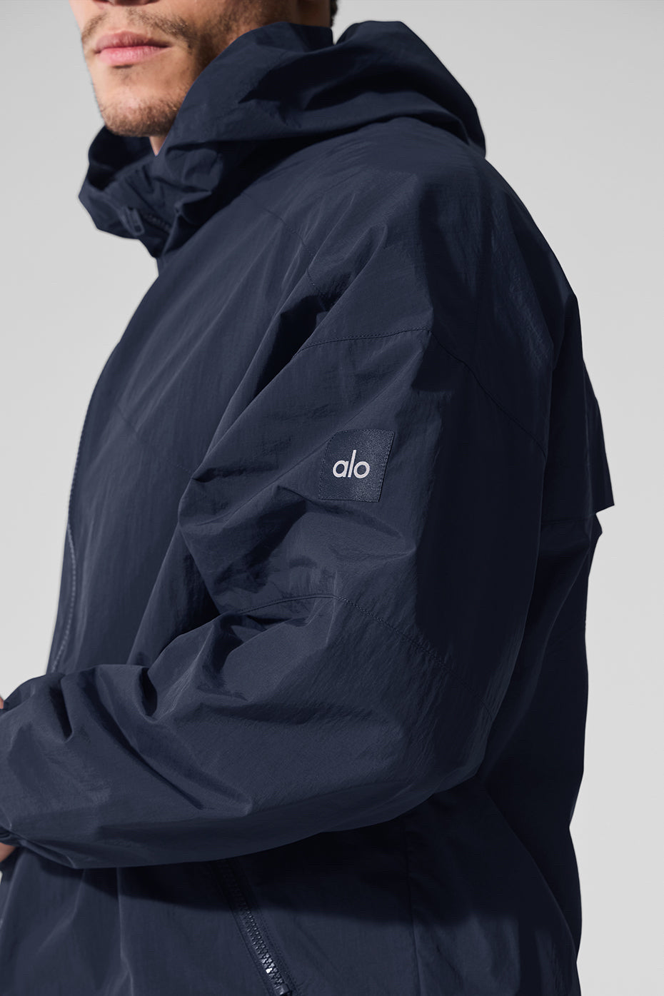 NWT Alo Yoga Vantage Nylon Ripstop Mns Sz M Navy Track Jacket