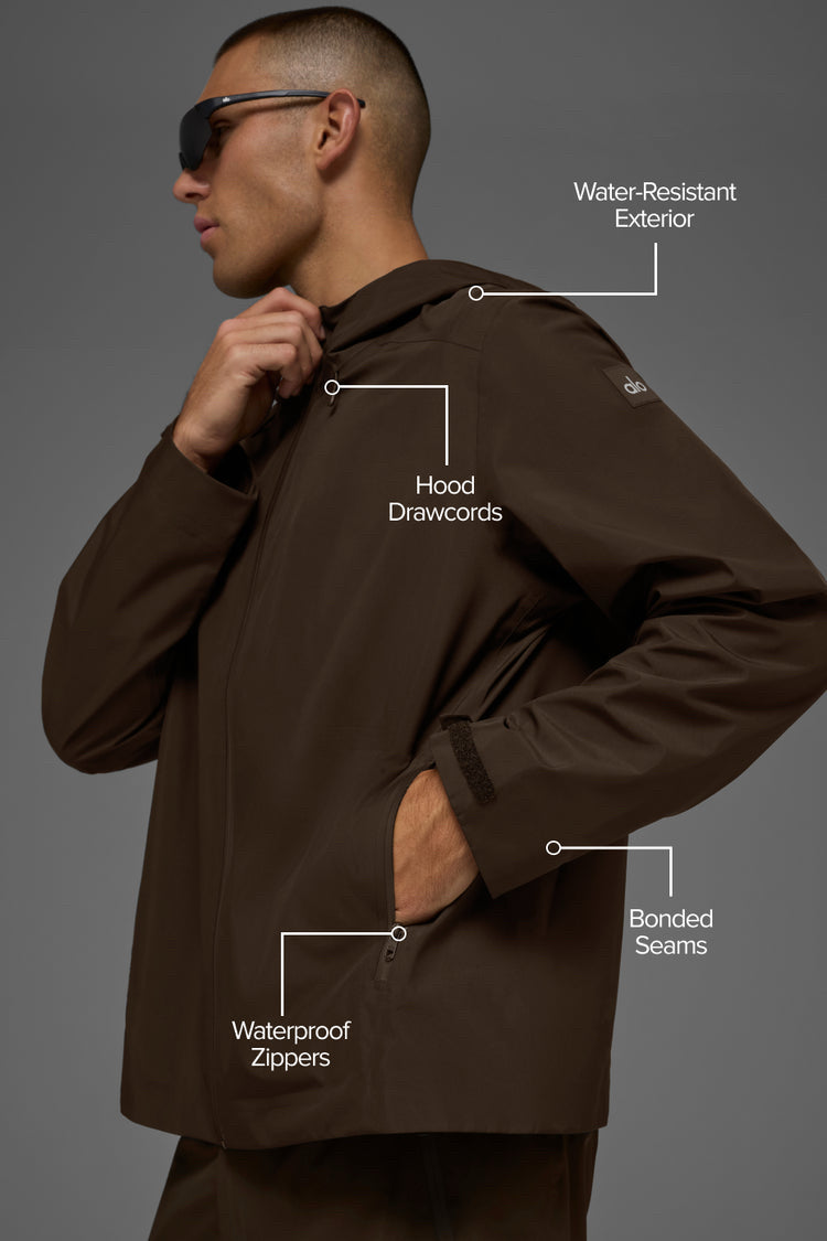 Alo Yoga Mens Alpha Shell Jacket Sz Large L Brown NWT Jacket Rain lightweight
