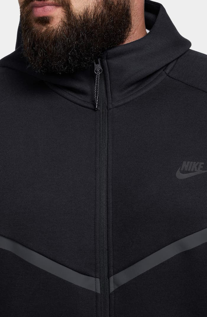 NWT Nike Tech Windrunner Zip up Black Hoodie Mns Sz L