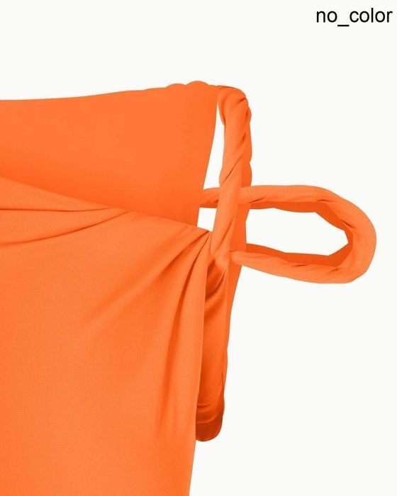 NWT Khy Orange Sleek Stretch Twist Maxi Dress Wmns Sz XL